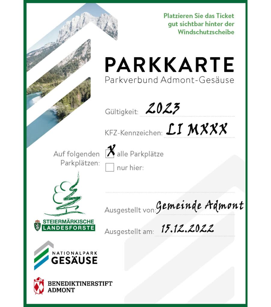 Parkkarte Muster